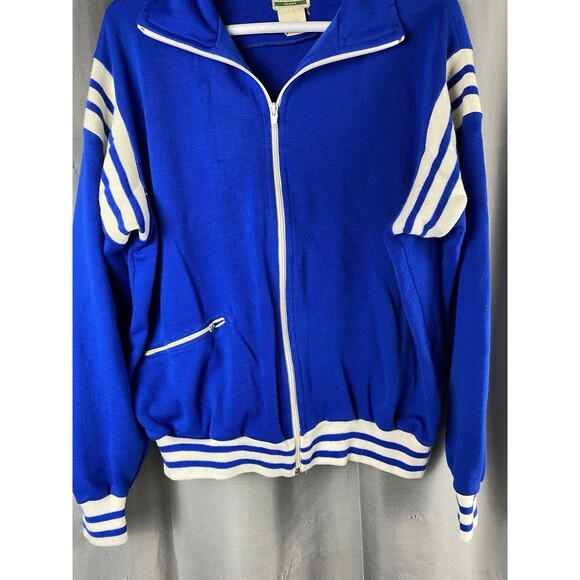 Vintage Net Worth Mens Sz L Varsity Tennis Jacket  Triple Knit - Picture 5 of 10